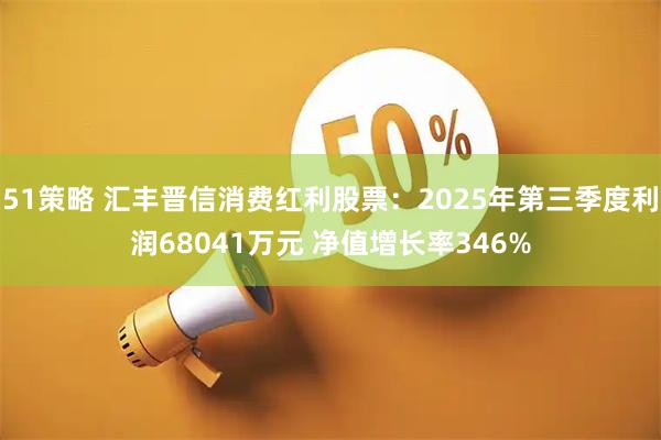51策略 汇丰晋信消费红利股票：2025年第三季度利润68041万元 净值增长率346%